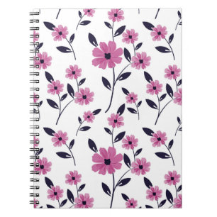 Seamless floral Pattern background, hand drawn fl Notebook