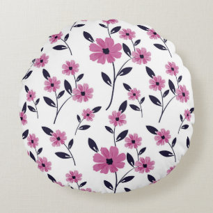 Seamless floral Pattern background, hand drawn fl Round Cushion