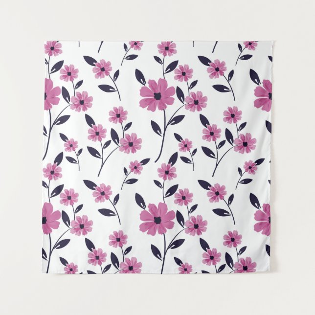 Seamless floral Pattern background,  hand drawn fl Tapestry (Front)