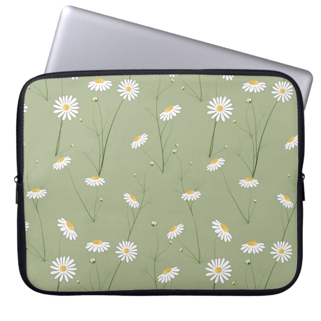 Seamless floral pattern background with cosmos flo laptop sleeve (Front)
