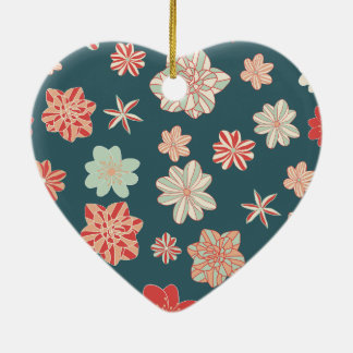 Seamless Floral Pattern  Ceramic Tree Decoration