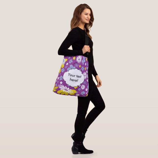 Seamless Floral Pattern Crossbody Bag (On Model)