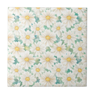 Seamless Floral Pattern Daisy Flowers Tile