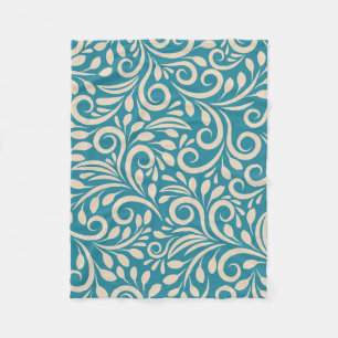 Seamless floral pattern fleece blanket