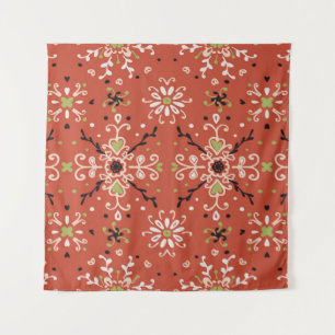 Seamless floral pattern folk colorful flowers and  tapestry