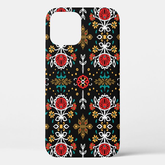 Seamless floral pattern folk colourful flowers and Case-Mate iPhone case (Back)