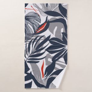 Seamless floral pattern from exotic jungle plants. bath towel