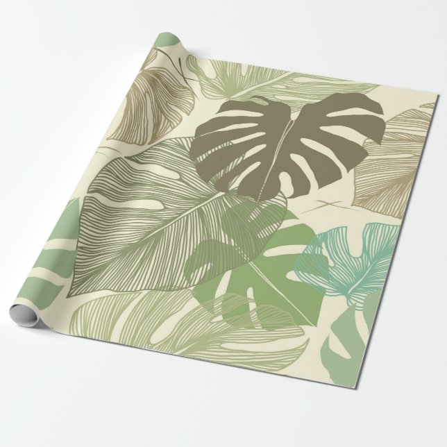 Seamless floral pattern from Tropical Monstera del Wrapping Paper (Unrolled)
