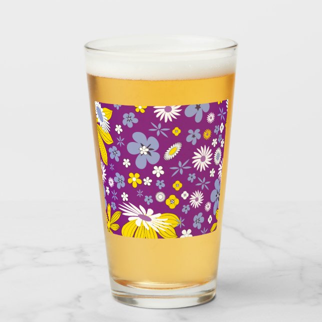 Seamless Floral Pattern Glass (Front Filled)