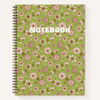 Seamless Floral pattern Green Notebook