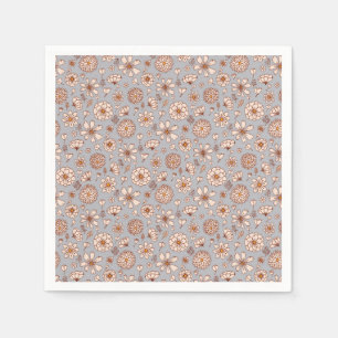 Seamless Floral pattern grey Napkin