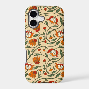 Seamless floral pattern in beige background