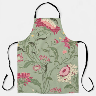 Seamless floral pattern in folk style with wildflo apron