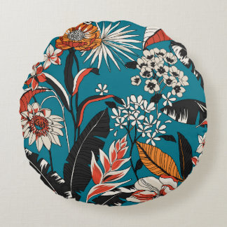 Seamless Floral Pattern in Round Cushion