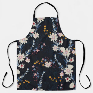 Seamless floral pattern in the night garden apron