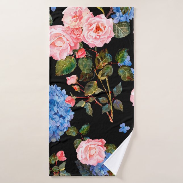 Seamless floral pattern in victorian style. Bouque Bath Towel (Bath Towel)