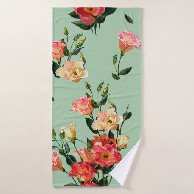 Seamless floral pattern in victorian style. Bouque Bath Towel (Bath Towel)