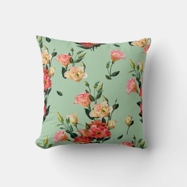 Seamless floral pattern in victorian style. Bouque Cushion (Front)