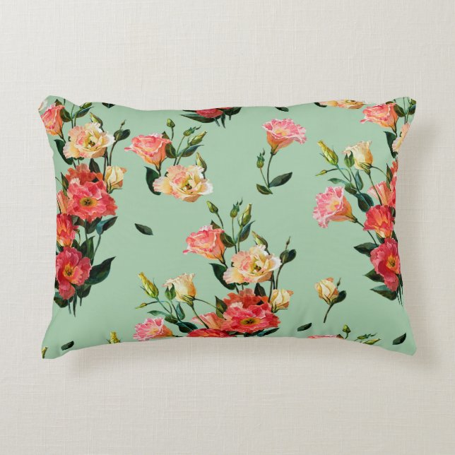 Seamless floral pattern in victorian style. Bouque Decorative Cushion (Front)