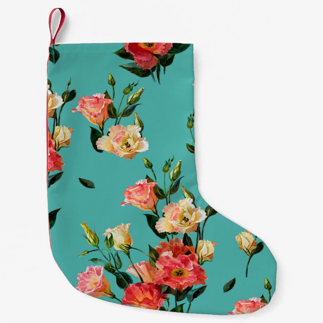 Seamless floral pattern in victorian style. Bouque Small Christmas Stocking (Front)