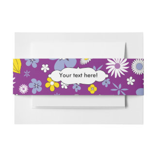 Seamless Floral Pattern Invitation Belly Band
