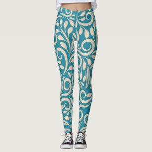 Seamless floral pattern leggings