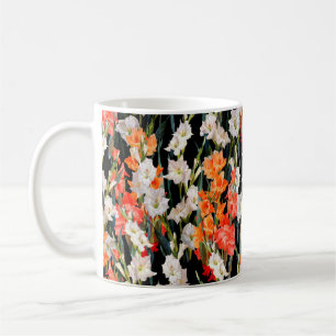 Seamless floral pattern. Multicolored gladiolus on Coffee Mug