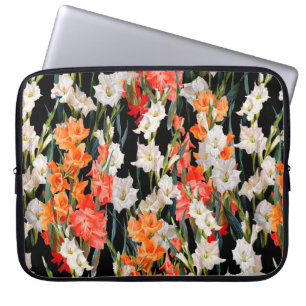 Seamless floral pattern. Multicolored gladiolus on Laptop Sleeve