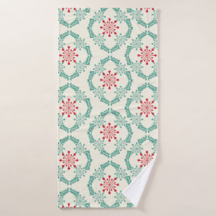 Seamless floral pattern of abstract flowers and le bath towel