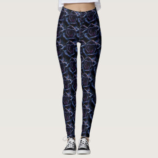 Seamless Floral Pattern Photograph – Dark Blue and Leggings