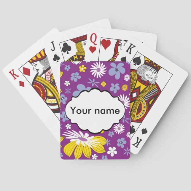 Seamless Floral Pattern Playing Cards (Back)
