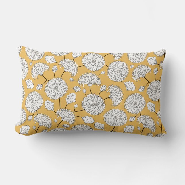 Seamless floral pattern. print with flowers. Texti Lumbar Cushion (Front)