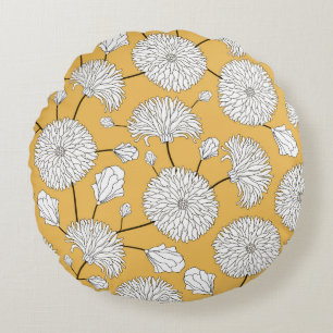 Seamless floral pattern. print with flowers. Texti Round Cushion