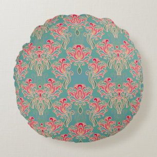 Seamless floral pattern round cushion