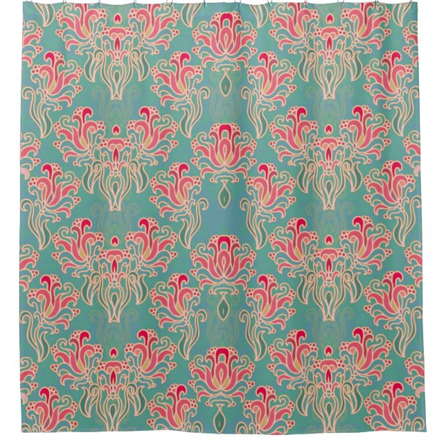 Seamless floral pattern shower curtain (Front)