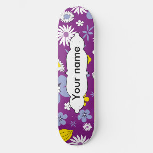 Seamless Floral Pattern Skateboard