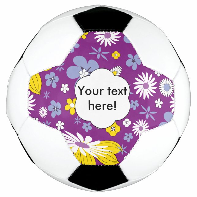 Seamless Floral Pattern Soccer Ball (Front)