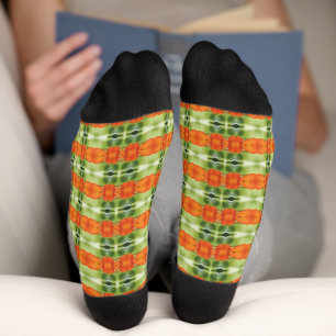 Seamless floral pattern socks