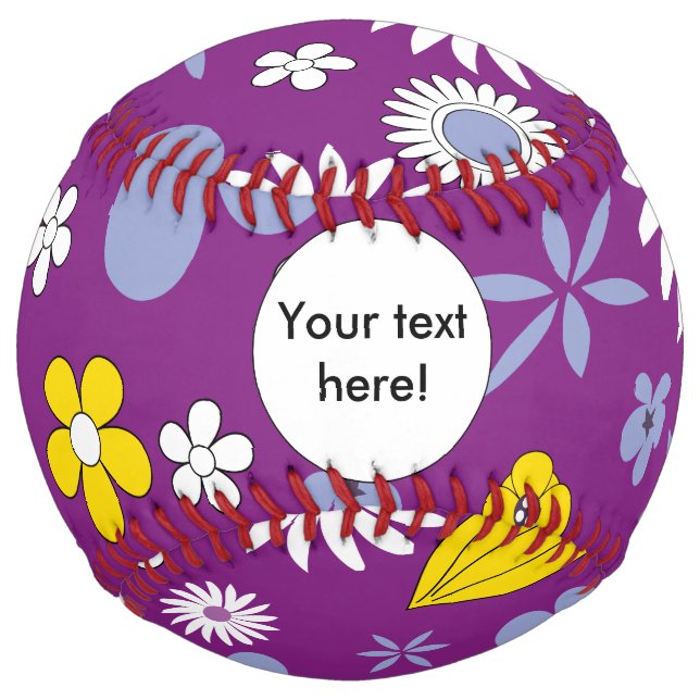Seamless Floral Pattern Softball (Front)