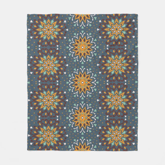 Seamless floral pattern. Stylised doodle flowers.  Fleece Blanket (Front)
