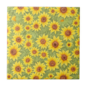 Seamless Floral Pattern Sunflower Flowers Tile