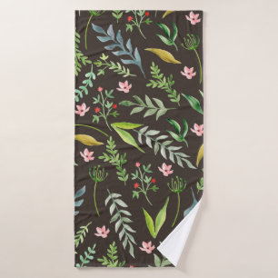 Seamless floral pattern. Watercolor hand drawn Bath Towel