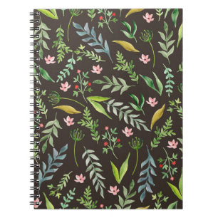 Seamless floral pattern. Watercolor hand drawn Notebook