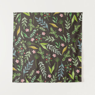 Seamless floral pattern. Watercolor hand drawn Tapestry