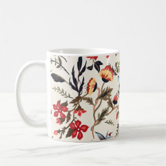 Seamless floral pattern with birds coffee mug
