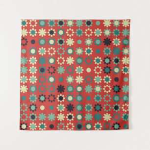 Seamless floral pattern with colored elements,  vi tapestry