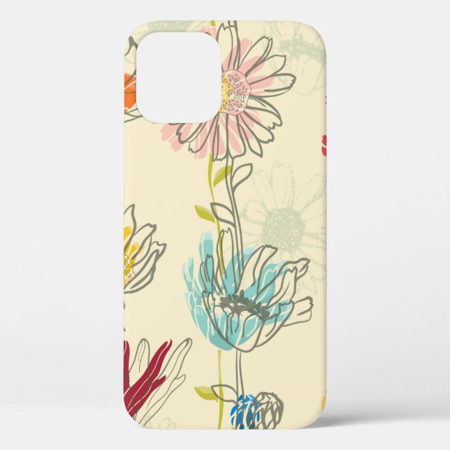 Seamless Floral Pattern With hand-drawn flowers Case-Mate iPhone Case (Back)