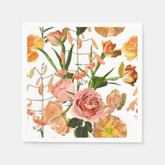 Seamless floral pattern with orange flowers. napkin