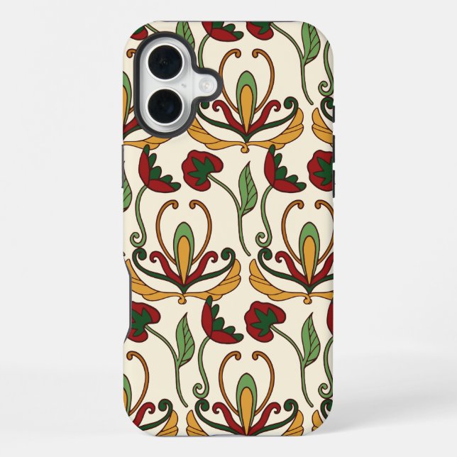 Seamless floral pattern with red and yellow  iPhone case (Back)