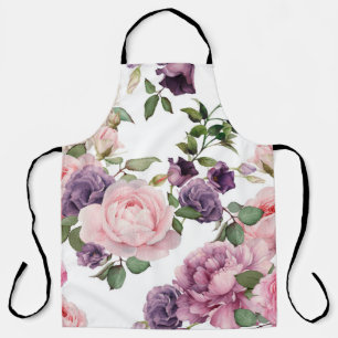 Seamless floral pattern with roses, watercolor. p apron